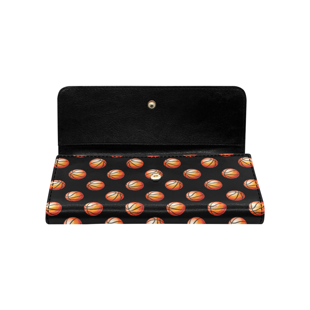 Basketball Pattern Print Design 01 Women's Trifold Wallet