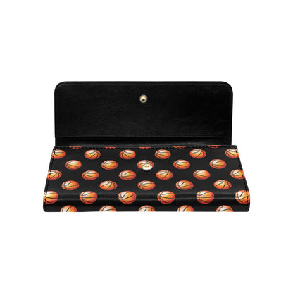 Basketball Pattern Print Design 01 Women's Trifold Wallet