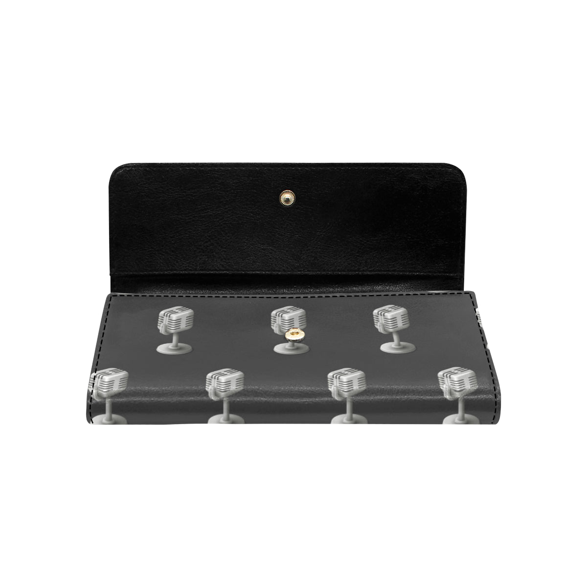 Microphone Vintage Pattern Print Design 01 Women's Trifold Wallet
