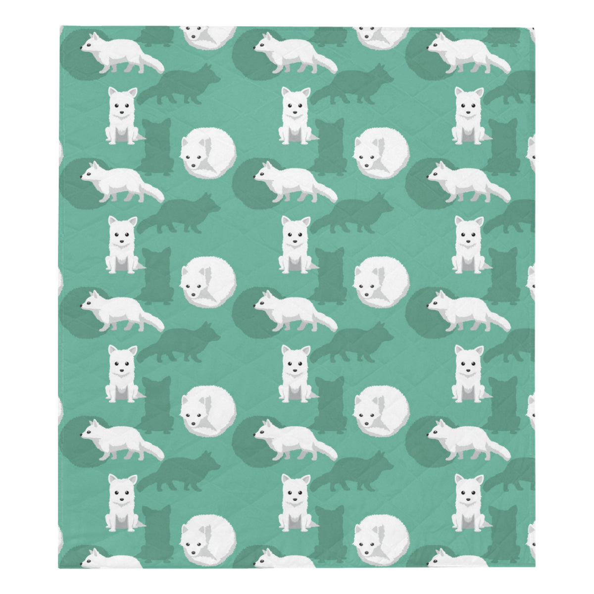 Arctic Fox Pattern Print Design Premium Quilt