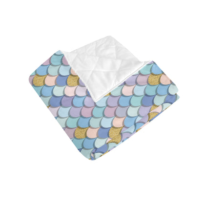 Mermaid Scales Pattern Print Design 05 Premium Quilt