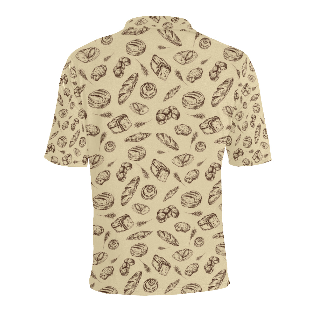 Bread Pattern Print Design 04 Men Polo Shirt