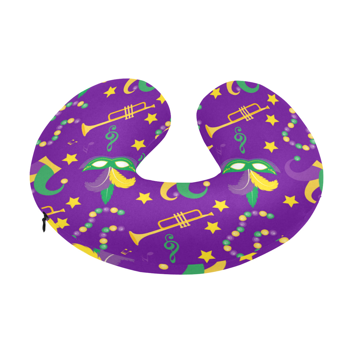 Mardi Gras Pattern Print Design 06 U-Shaped Travel Neck Pillow