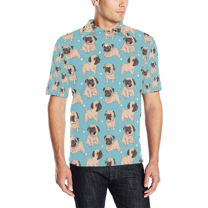 Pug Pattern Print Design A03 Men Polo Shirt