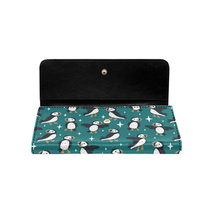 Puffin Pattern Print Design A05 Women's Trifold Wallet