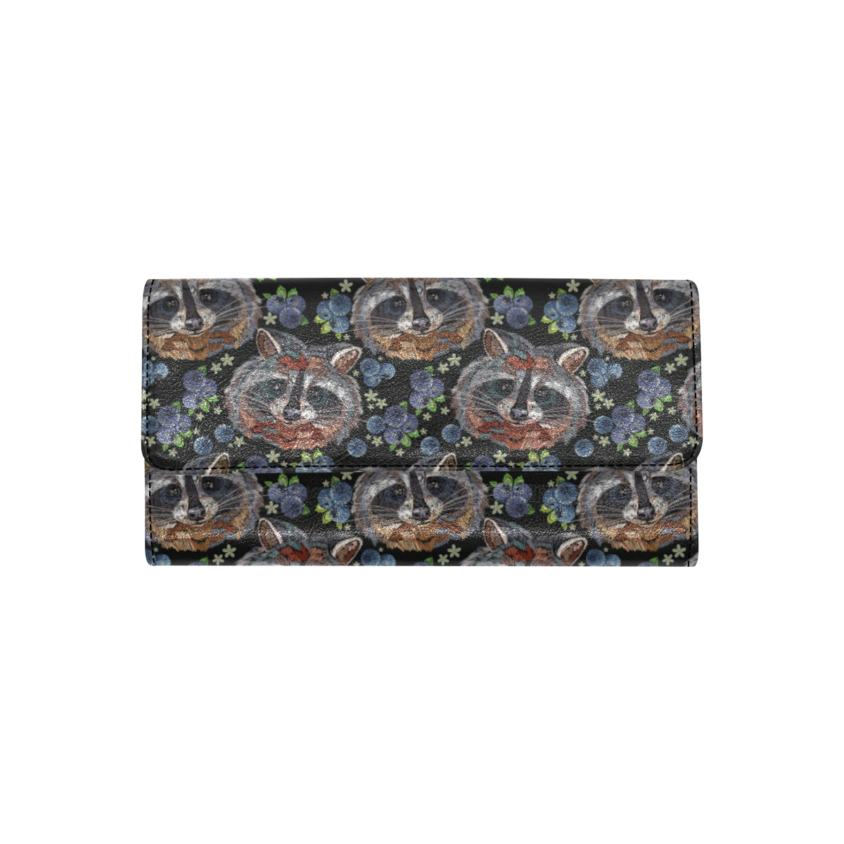 Raccoon Pattern Print Design A03 Women's Trifold Wallet