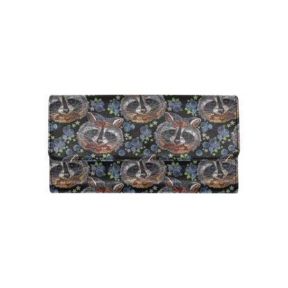 Raccoon Pattern Print Design A03 Women's Trifold Wallet