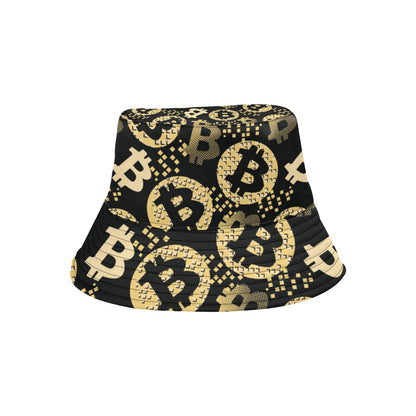 Bitcoin Pattern Print Design DO06 Unisex Bucket Hat