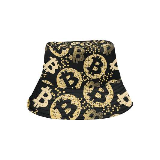Bitcoin Pattern Print Design DO06 Unisex Bucket Hat
