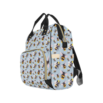 Bee Pattern Print Design BEE08 Diaper Bag Backpack