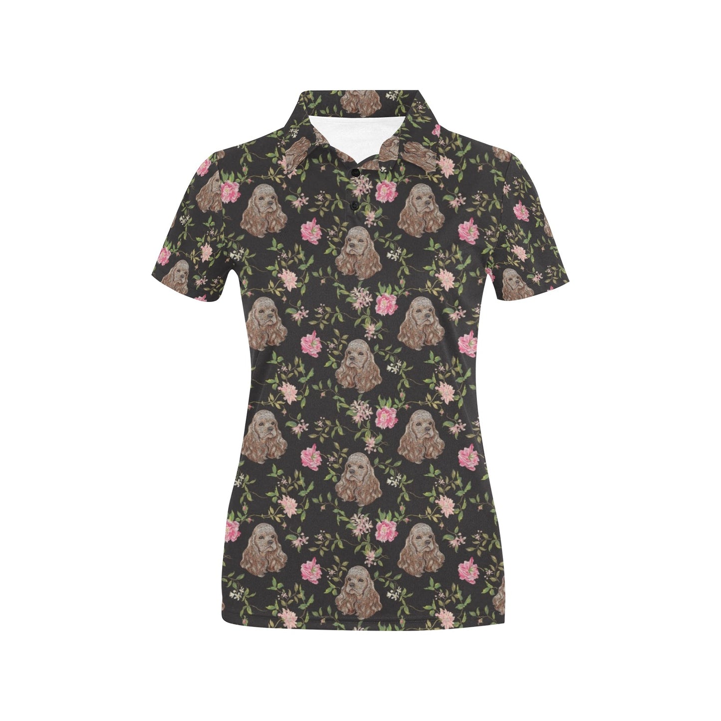 Cocker Pattern Print Design 03 Women's Polo Shirt