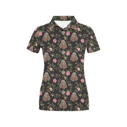 Cocker Pattern Print Design 03 Women's Polo Shirt