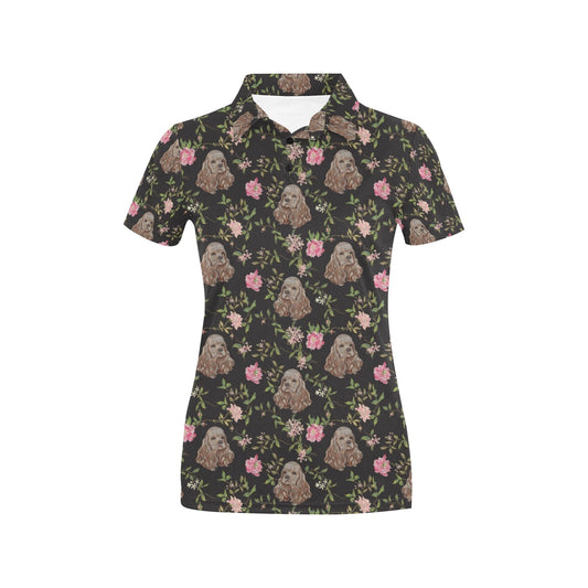Cocker Pattern Print Design 03 Women's Polo Shirt