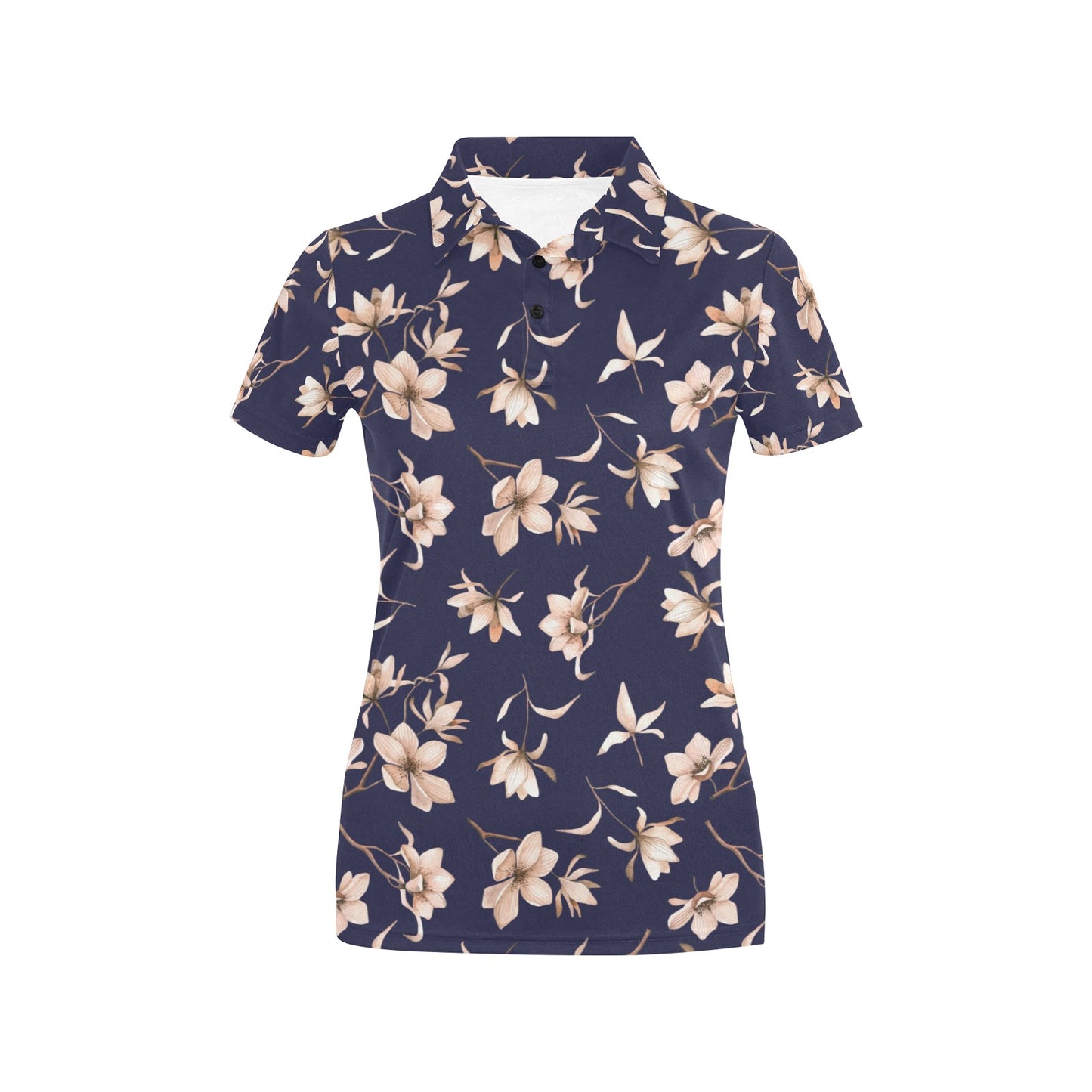 Beautiful Floral Pattern Women's Polo Shirt