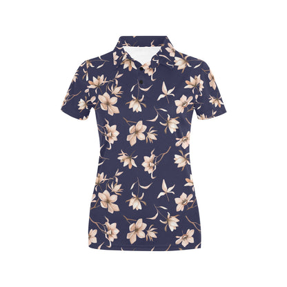 Beautiful Floral Pattern Women's Polo Shirt