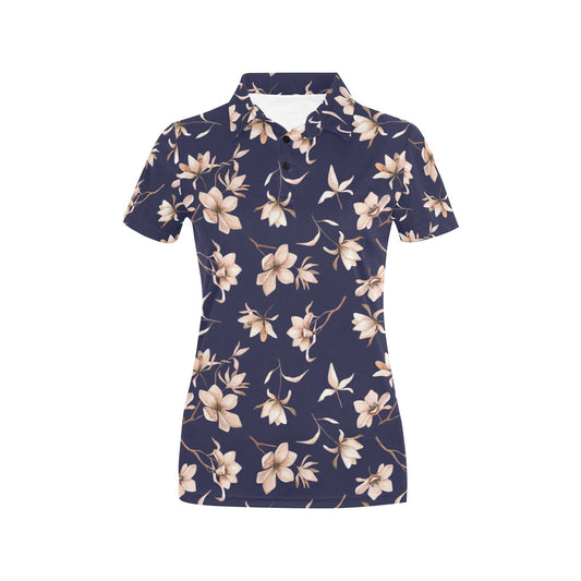 Beautiful Floral Pattern Women's Polo Shirt