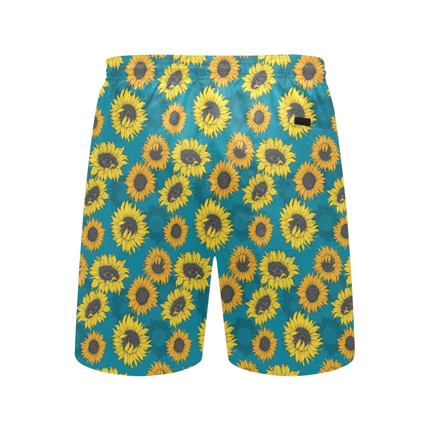 Sunflower Print Design LKS301 Men's Swim Trunks Beach Shorts