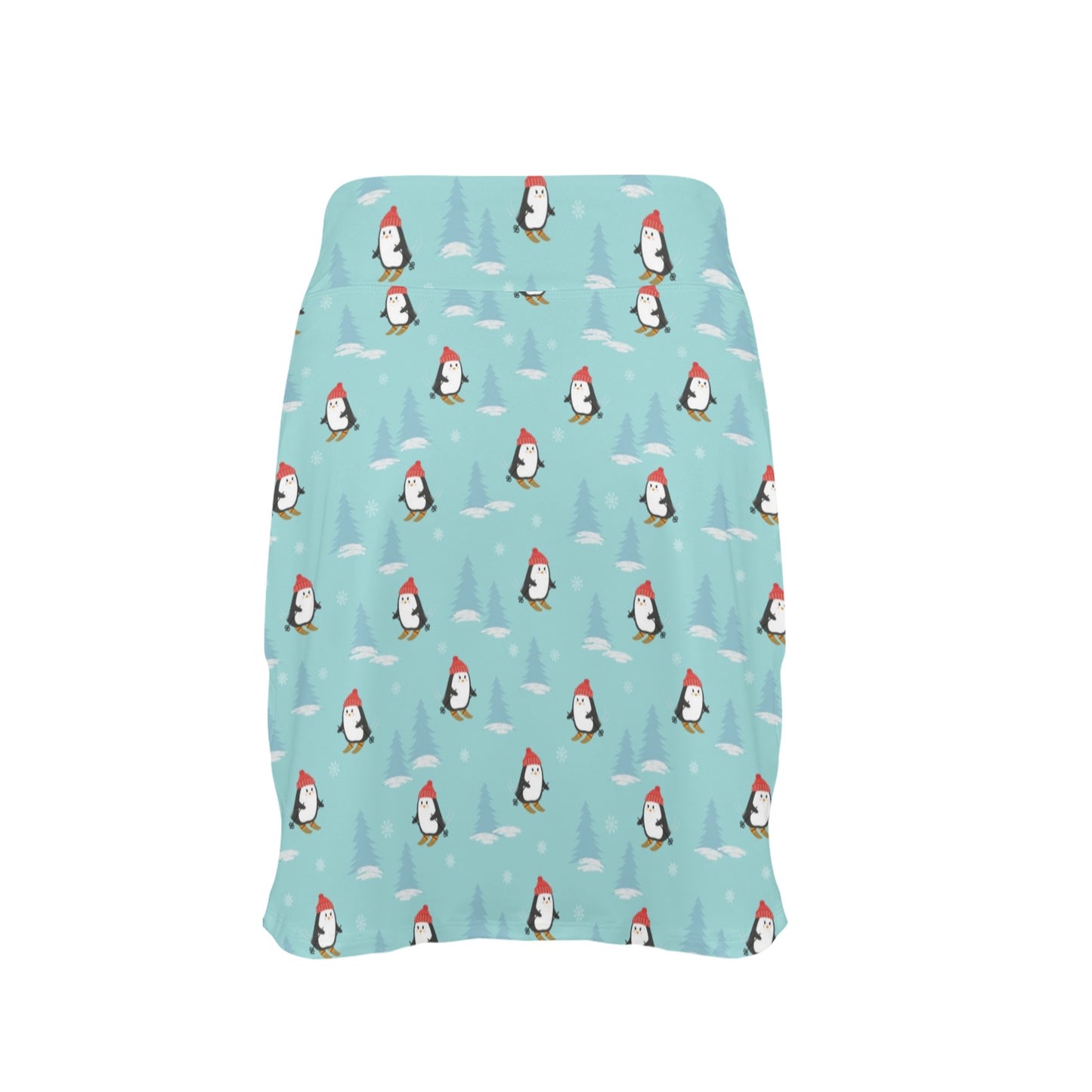 Ski Penguin Print Design LKS304 17" Golf & Pickleball Skort with Pockets