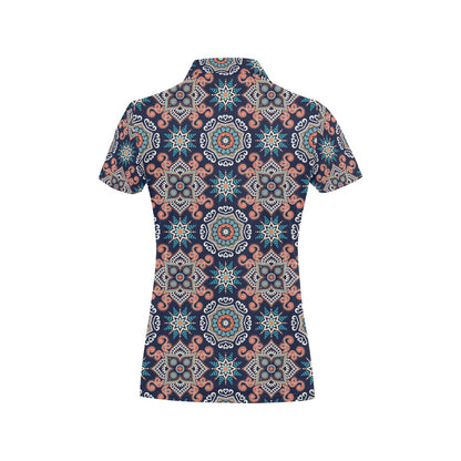 Bohemian Pattern Print Design 02 Women's Polo Shirt