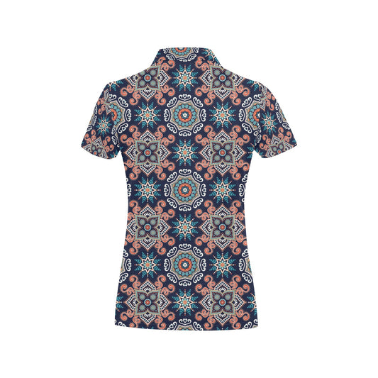 Bohemian Pattern Print Design 02 Women's Polo Shirt