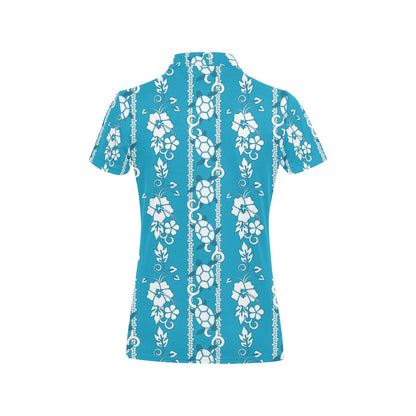 Hawaiian Themed Pattern Print Design H025 Women's Polo Shirt