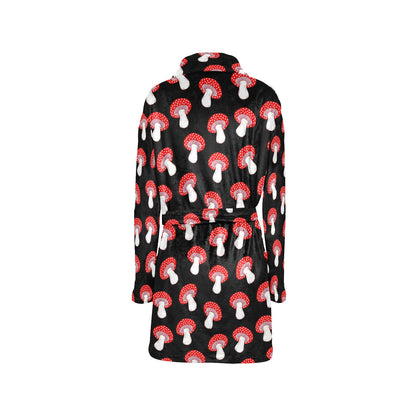 Mushroom Pattern Print Design A02 Women's Fleece Robe