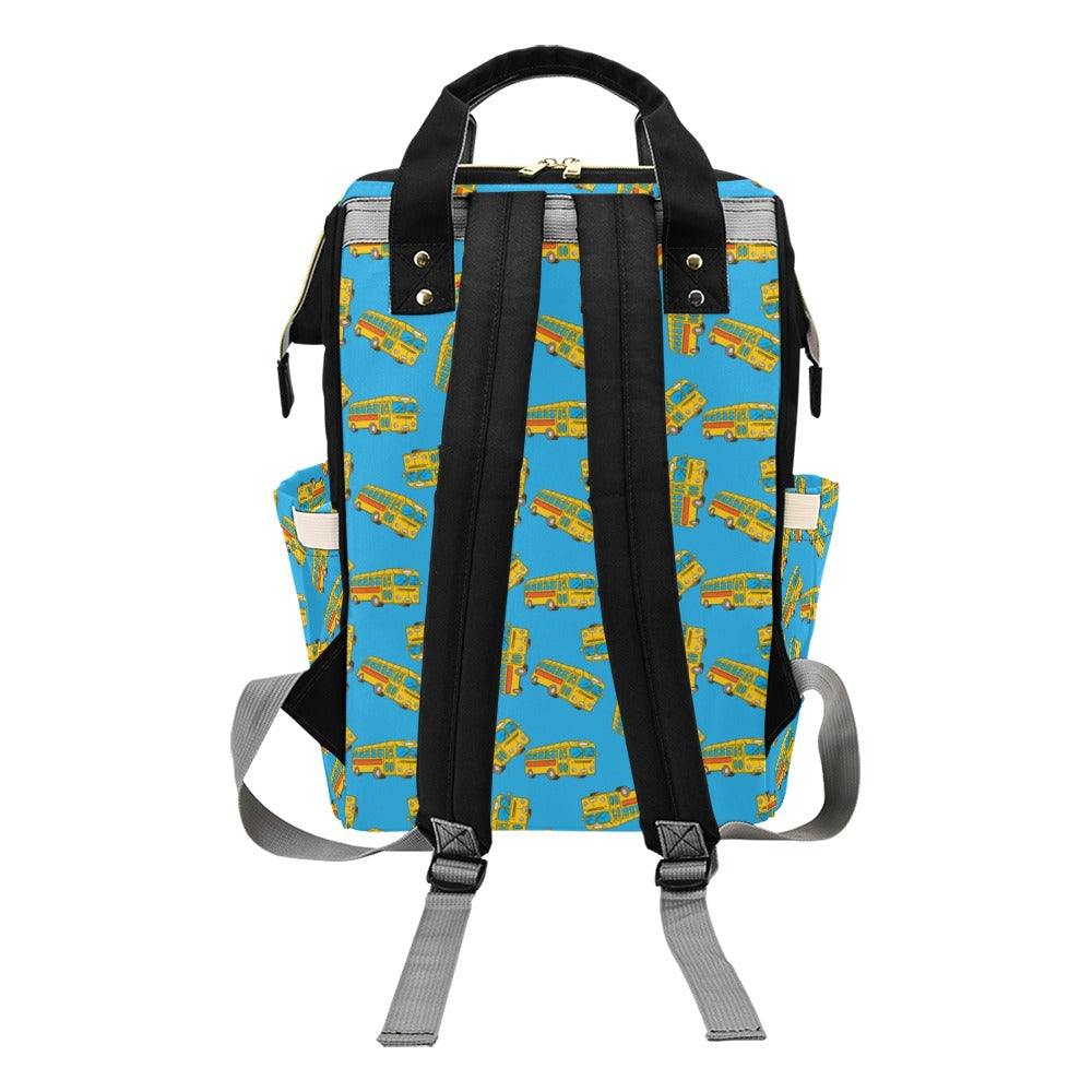 School Bus Print Design LKS302 Diaper Bag Backpack