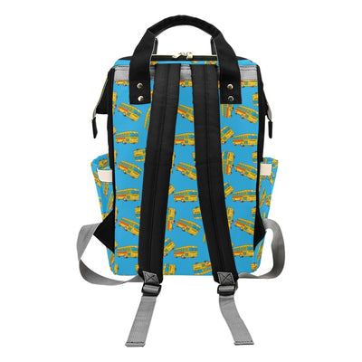 School Bus Print Design LKS302 Diaper Bag Backpack