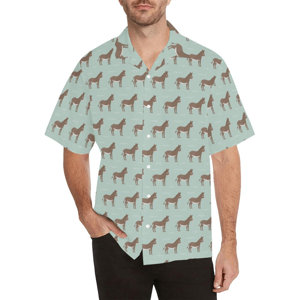 Donkey Print Design LKS402 Men's Men's Hawaiian Shirt