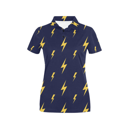 Lightning Thunder Pattern Print Design 03 Women's Polo Shirt