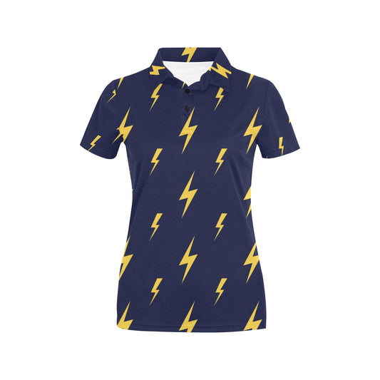 Lightning Thunder Pattern Print Design 03 Women's Polo Shirt