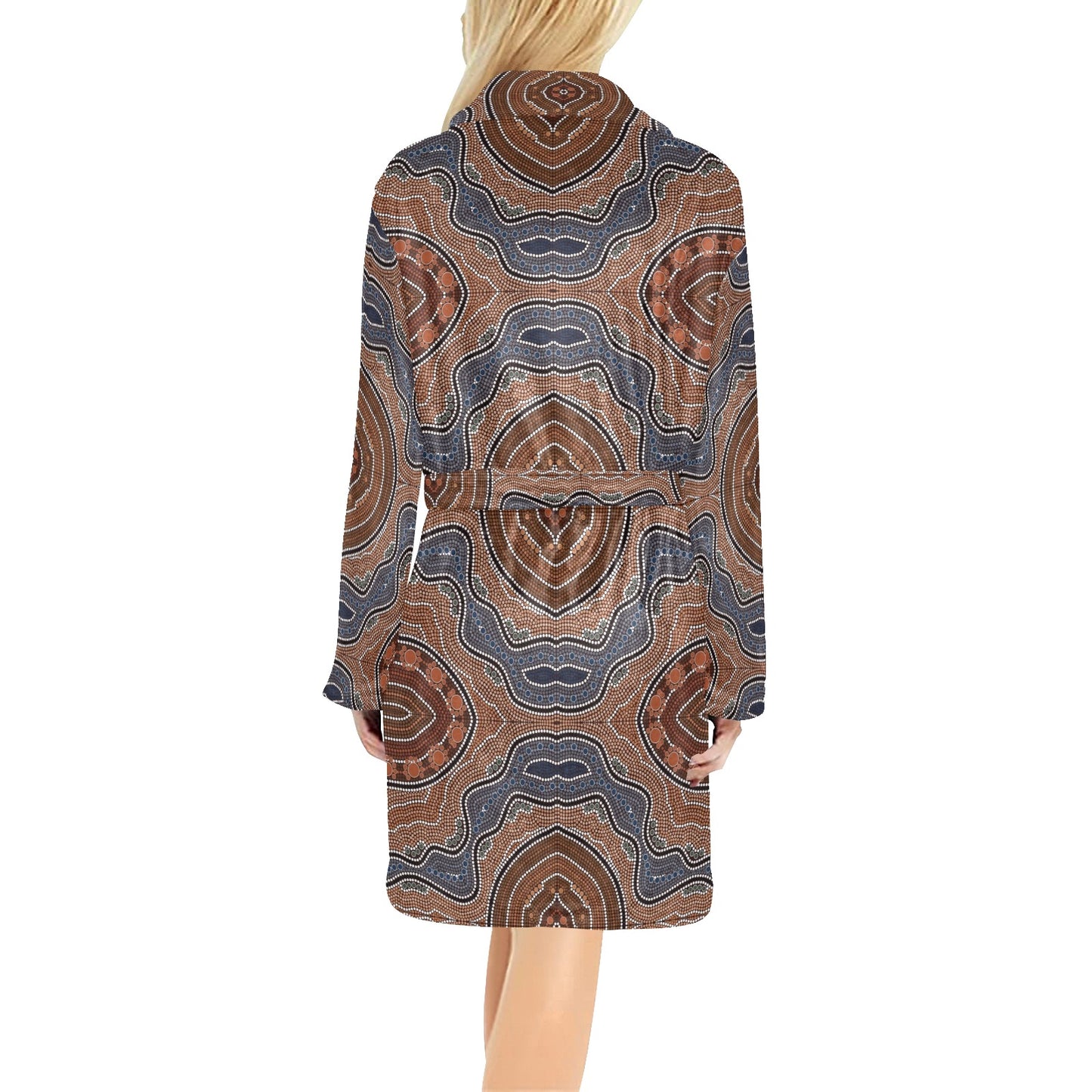 Aboriginal Pattern Print Design 01 Women's Fleece Robe