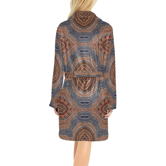 Aboriginal Pattern Print Design 01 Women's Fleece Robe