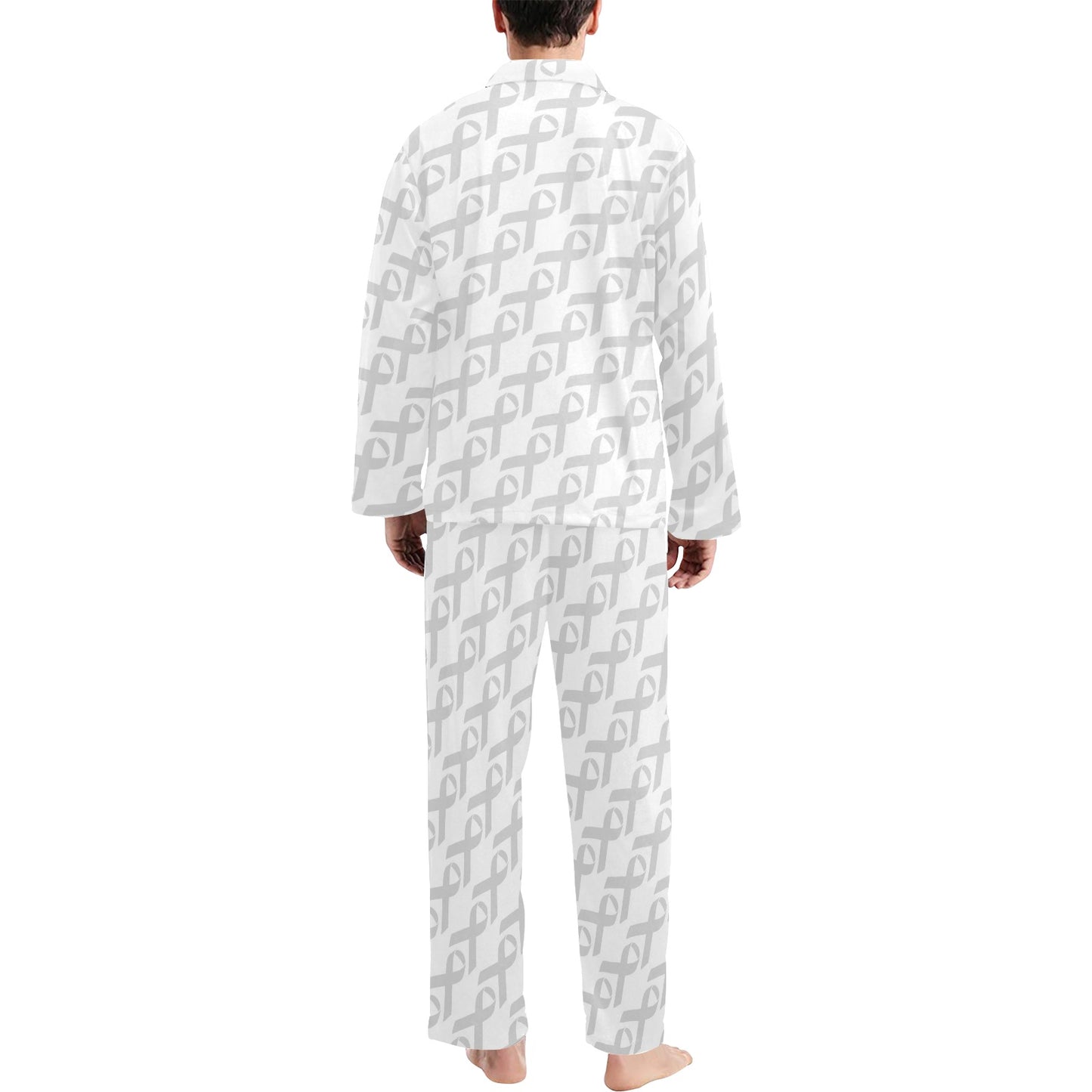 Brain cancer Pattern Print Design 02 Men's Long Pajama Set
