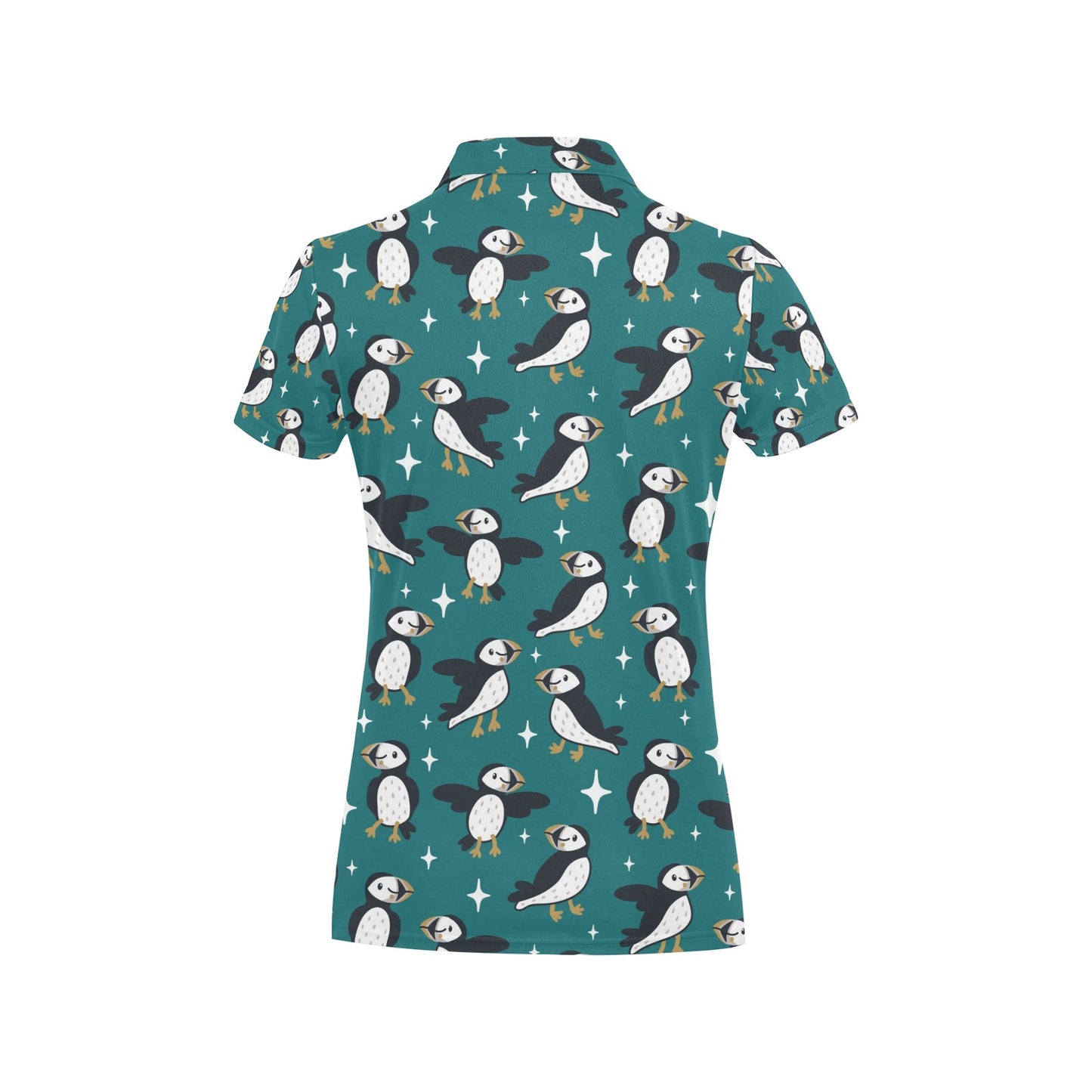 Puffin Pattern Print Design A05 Women's Polo Shirt