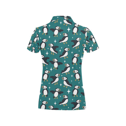 Puffin Pattern Print Design A05 Women's Polo Shirt