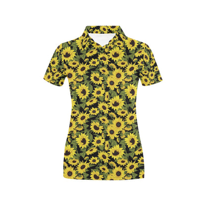 Sunflower Fresh Bright Color Print Women's Polo Shirt