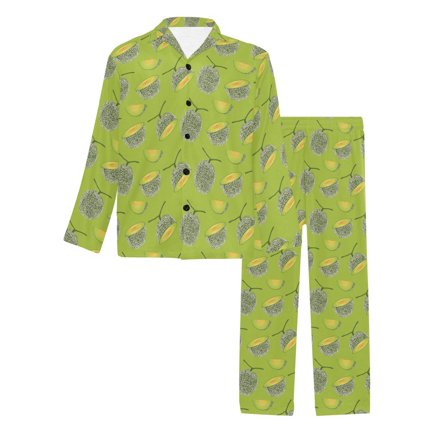 Cantaloupe Pattern Print Design 03 Men's Long Pajama Set