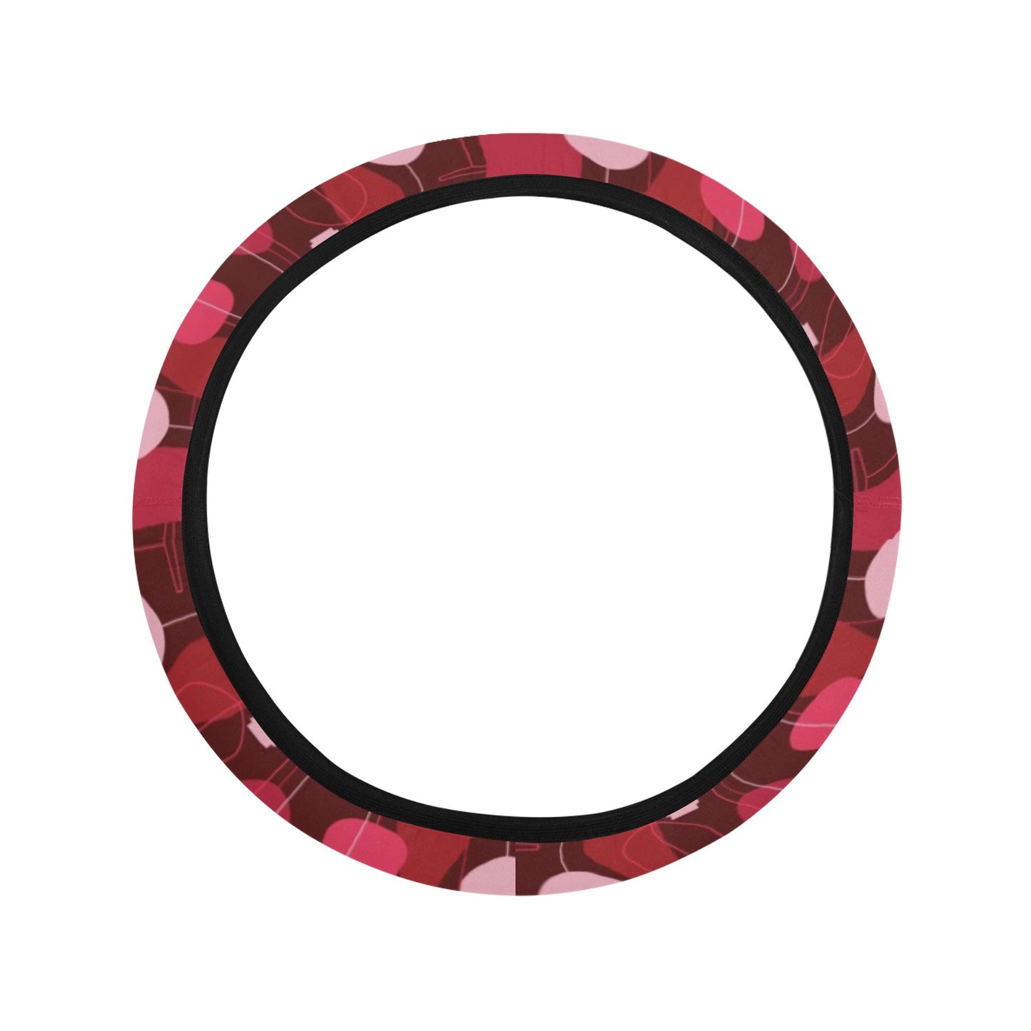 Wine Print Design LKS304 Steering Wheel Cover with Elastic Edge