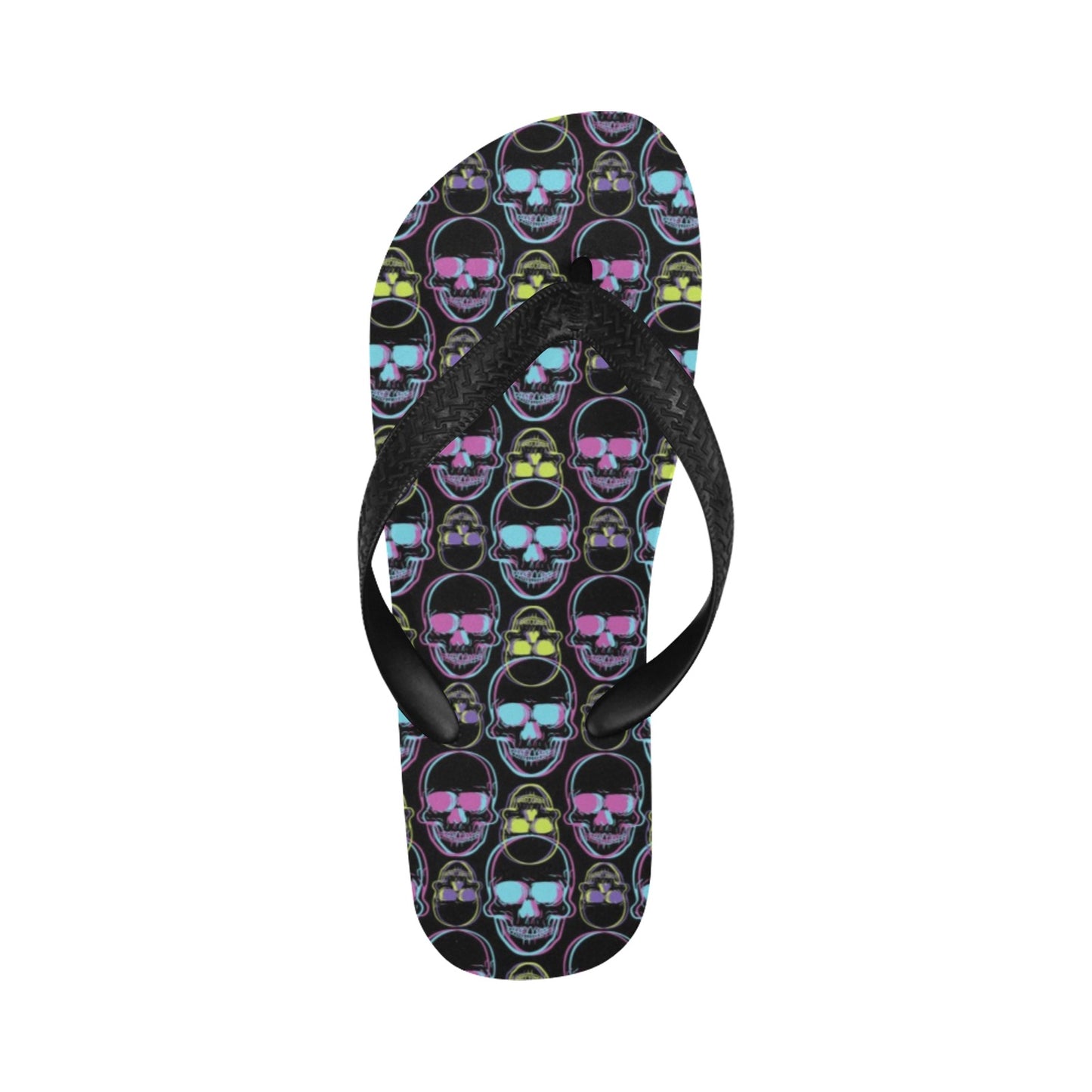 Skull 3D Colorful Print Design LKS309 Flip Flops