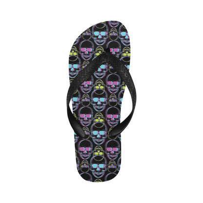 Skull 3D Colorful Print Design LKS309 Flip Flops
