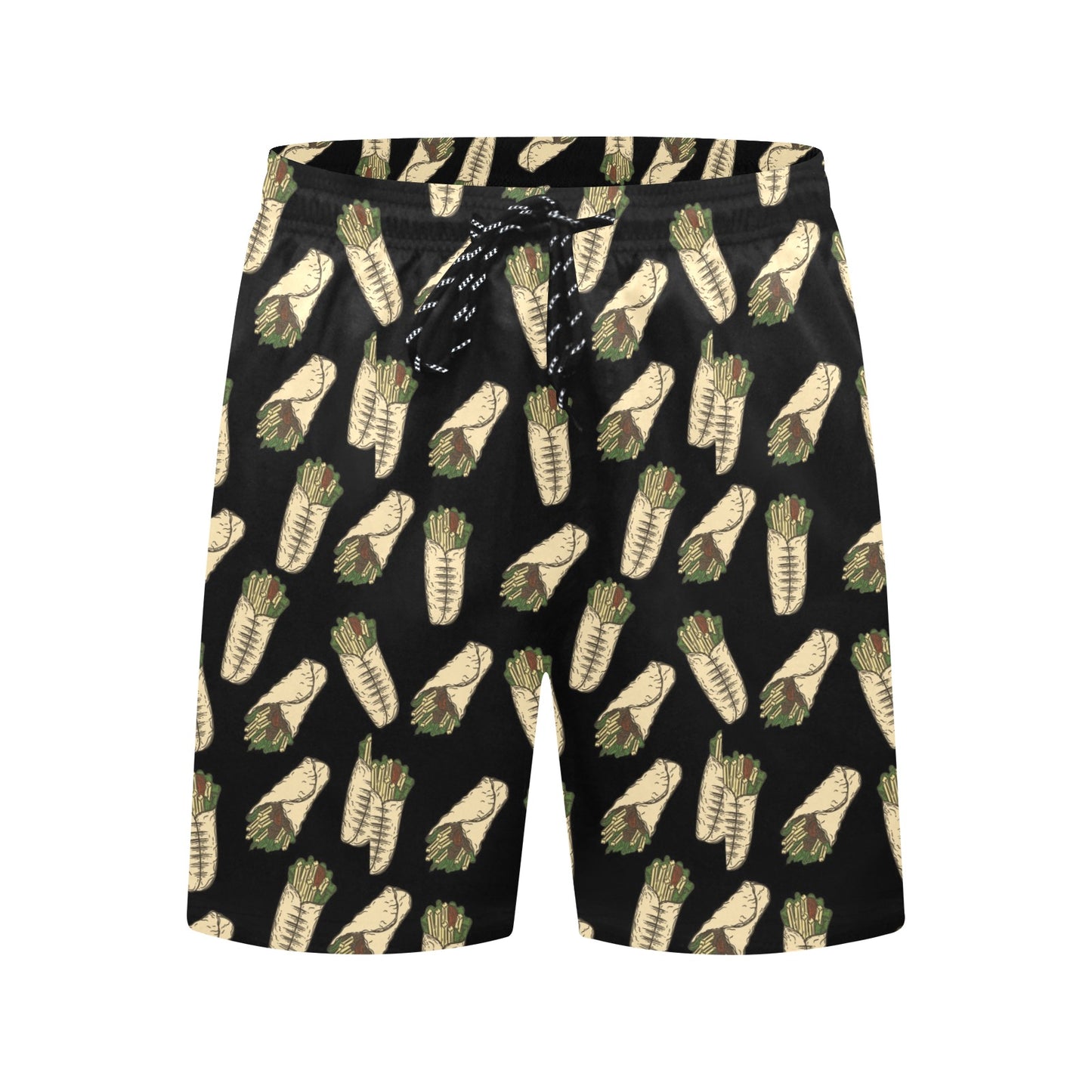 Burrito Print Design LKS303 Men's Swim Trunks Beach Shorts