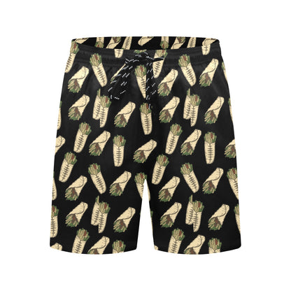 Burrito Print Design LKS303 Men's Swim Trunks Beach Shorts