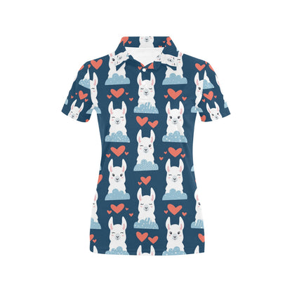 Alpaca Love Pattern Print Design 05 Women's Polo Shirt
