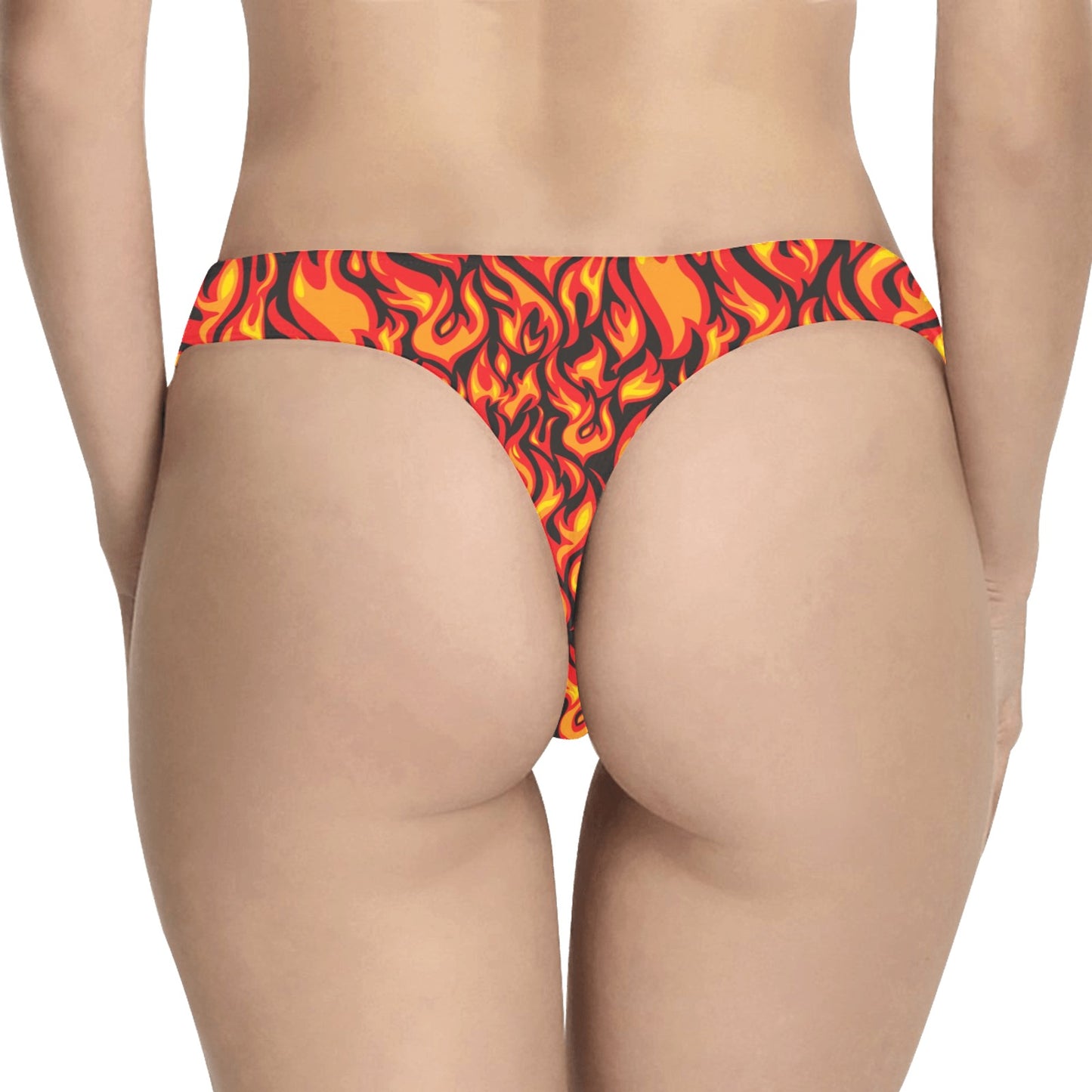 Flame Fire Print Pattern Women's Thongs