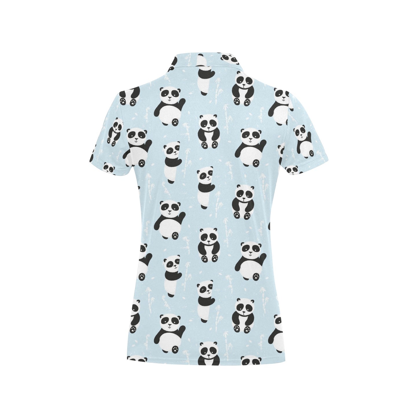 Panda Pattern Print Design A01 Women's Polo Shirt