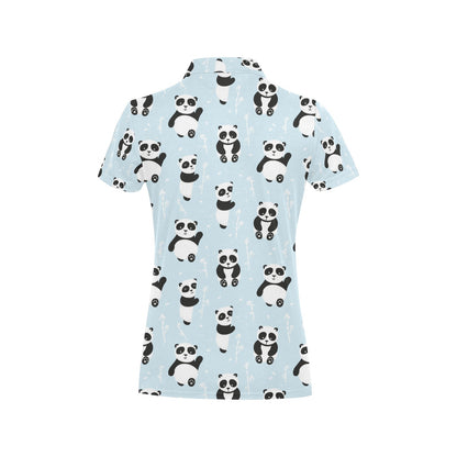 Panda Pattern Print Design A01 Women's Polo Shirt