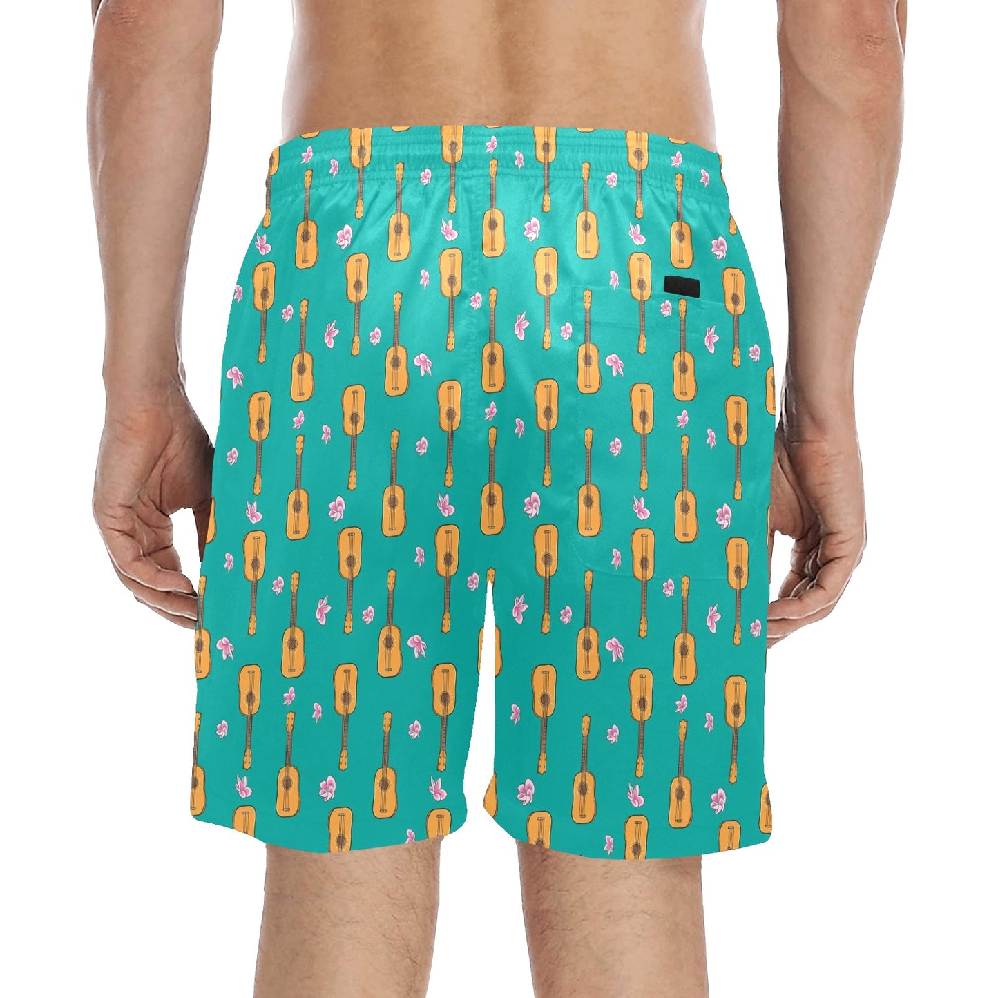 Ukulele Print Design LKS403 Men's Swim Trunks Beach Shorts