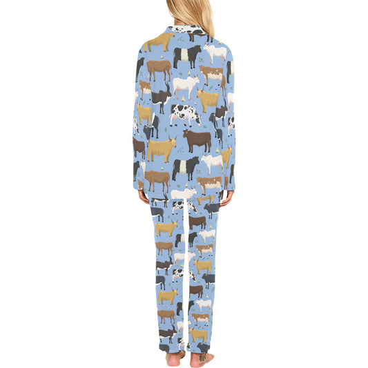 Cattle Pattern Print Design 02 Women's Long Pajama Set