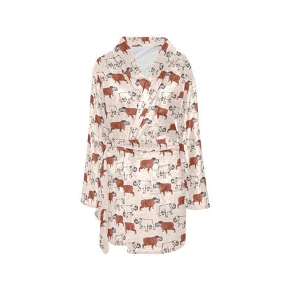 Bulldogs Pattern Print Design 04 Women's Fleece Robe